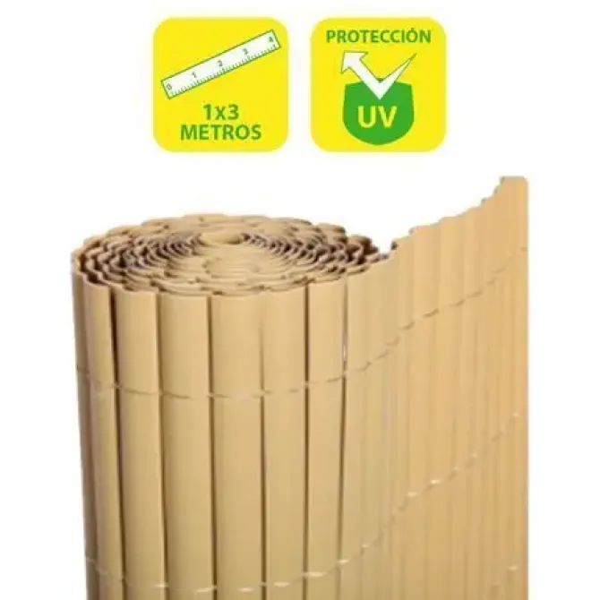 SUNGARDEN CAÑIZO PLASTICO DOBLE CARA 1X3M - COLOR MARRON CLARO