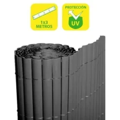 SUNGARDEN CAÑIZO PLASTICO DOBLE CARA 1X3M - COLOR GRIS OSCURO