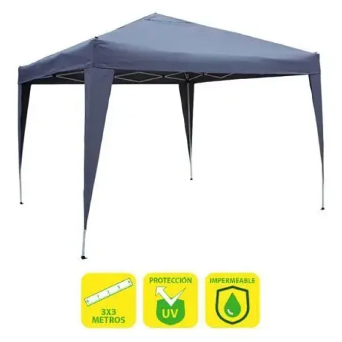 SUNGARDEN CARPA PLEGABLE ACERO 3X3M - COLOR AZUL