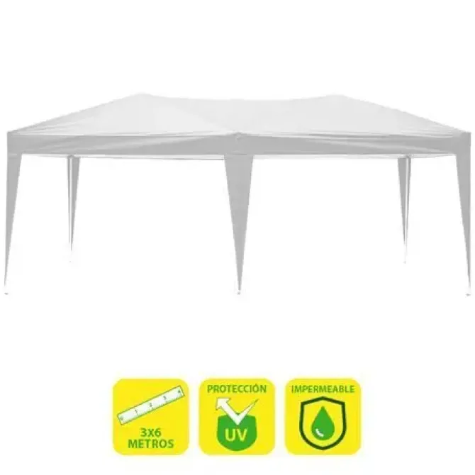 SUNGARDEN CARPA PLEGABLE ACERO 3X6M - COLOR BLANCO