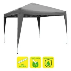 SUNGARDEN CARPA PLEGABLE ACERO 3X3M GRIS - COLOR BLANCO