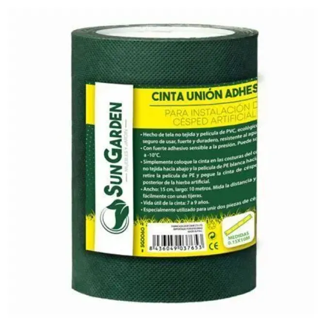 SUNGARDEN CINTA UNION ADHESIVA PARA INSTALACION CESPED ARTIFICIAL 0.15X10M - COLOR VERDE