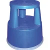 TABURETE Q-CONNECT RUEDAS RETRACTILES TRES RUEDAS -DOS NIVELES AZUL