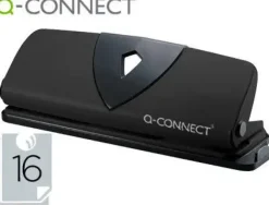 TALADRADOR Q-CONNECT KF01238 NEGRO 4 TALADROS ABERTURA 1,6 MM CAPACIDAD 16 HOJAS