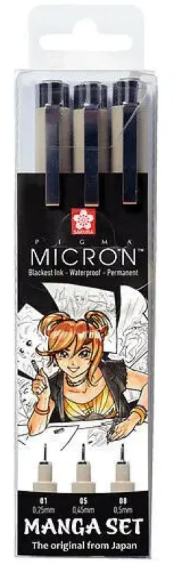 TALENS SAKURA COLECCIÓN EXCLUSIVA MANGA DE 3 ROTULADORES PIGMA MICRON NEGROS (POXSDKMAN3) POXSDKMAN3