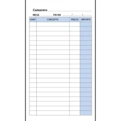 TALONARIO PLUS CAMARERO 90X126DUPLIC