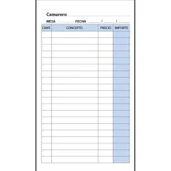 TALONARIO PLUS CAMARERO 90X120DUPLIC