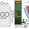 TAPA DE ENCUADERNACION FELLOWES DIN A4 PVC TRANSPARENTE CRISTAL 200 MICRAS PACK DE 100 UNIDADES