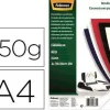 TAPA DE ENCUADERNACION FELLOWES DIN A4 CARTON BRILLO ROJO CHROMOLUX 250 GR PACK DE 100 UNIDADES