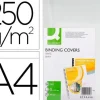 TAPA DE ENCUADERNACION Q-CONNECT CARTON DIN A4 BLANCO BRILLANTE 250 GR CAJA DE 100 UNIDADES