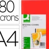 TAPA DE ENCUADERNACION Q-CONNECT PVC DIN A4 OPACA ROJO 180 MICRAS CAJA DE 100 UNIDADES