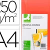 TAPA DE ENCUADERNACION Q-CONNECT CARTON DIN A4 ROJO SIMIL PIEL 250 GR CAJA DE 100 UNIDADES