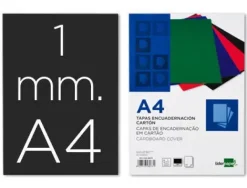 TAPA ENCUADERNACION LIDERPAPEL CARTON A4 1MM NEGRA PAQUETE DE 50 UNIDADES