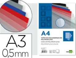 TAPA ENCUADERNACION LIDERPAPEL POLIPROPILENO A3 0.5 MM TRANSPARENTE PAQUETE DE 100 UNIDADES