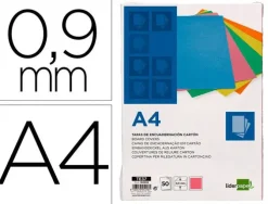TAPA ENCUADERNACION LIDERPAPEL CARTON A4 0,9MM ROSA FLUOR PAQUETE DE 50 UNIDADES