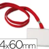 TARJETAS IDENTIFICACION CON CORDON COLOR ROJO 40X60 APERTURA LATERAL CS37688