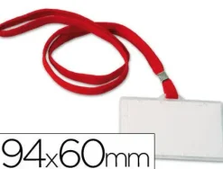 TARJETAS IDENTIFICACION CON CORDON COLOR ROJO 40X60 APERTURA LATERAL CS37688