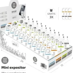 TECHONETECH BASIK EXPOSITOR DE CARGADORES Y CABLES - INCLUYE 30 CABLES Y 10 CARGADORES