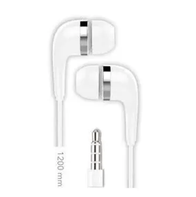 TECHONETECH BSK AURICULARES CON MICROFONO INTEGRADO - CONEXION JACK 3.5MM - ASISTENTE VOZ - CABLE DE 1.20M - COLOR BLANCO