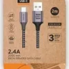 TECHONETECH CABLE USB-A MACHO A USB-C MACHO 2M - RECUBIERTO DE NYLON TRENZADO