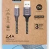 TECHONETECH CABLE USB-A MACHO A LIGHTNING MACHO 2M - RECUBIERTO DE NYLON TRENZADO