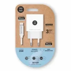 TECHONETECH CARGADOR DE PARED PD 25W + CABLE USB-C A LIGHTNING