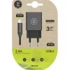 TECHONETECH CARGADOR DOBLE DE PARED + CABLE USB-A A MICRO-USB 2.4 1M - RECUBIERTO DE NYLON TRENZADO