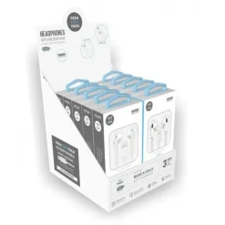 TECHONETECH EAR TECH EXPOSITOR DE 10 AURICULARES CON CONEXION LIGHTNING - 5X TEC1201 Y 5X TEC1202 - MICROFONO INTEGRADO - CONTROL DE VOLUMEN - TERCER BOTON MULTIFUNCION - CABLE DE 1.20M