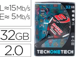 TECHONETECH RAQUETA PADEL ROJA MEMORIA USB 2.0 32GB (PENDRIVE)