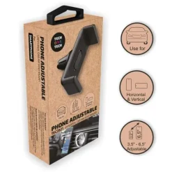 TECHONETECH SOPORTE DE COCHE PARA SMARTPHONES DE 3.5 HASTA 6.5 - MECANISMO DE PINZA - POSICION HORIZONTAL Y VERTICAL - FIJACION A SALIDA DE VENTILACION