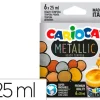 TEMPERA ESCOLAR CARIOCA METALLIC BOTE 25 ML CAJA DE 6 COLORES SURTIDOS