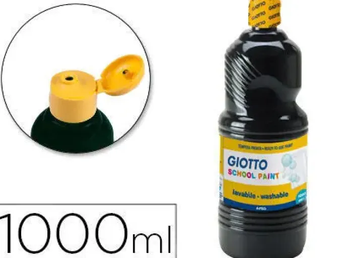 TEMPERA LIQUIDA GIOTTO ESCOLAR LAVABLE 1000 ML NEGRA
