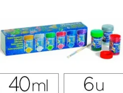TEMPERA PELIKAN GLITTER 20 ML 942/20S CAJA 6 COLORES SURTIDOS + PINCEL