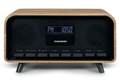 THOMSON RT850BT ALTAVOZ RETRO BLUETOOH - RADIO RELOJ DESPERTADOR - POTENCIA MUSICAL 30W - COLOR MADERA/NEGRO