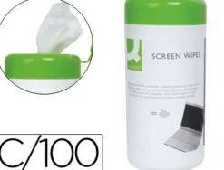 TOALLITAS Q-CONNECT LIMPIADORA DE PANTALLAS Y TECLADOS BOTE DE 100 UNIDADES