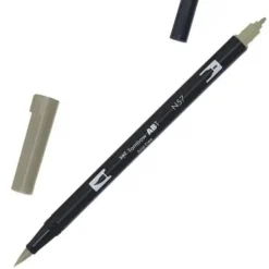 TOMBOW ABT ROTULADOR N57 DOBLE PUNTA PINCEL Y PUNTA FINA 0,8MM COLOR 837 GRIS TEMPALDO 5
