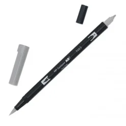 TOMBOW ABT ROTULADOR N65 DOBLE PUNTA PINCEL Y PUNTA FINA 0,8MM COLOR N65 GRIS FRIO 5