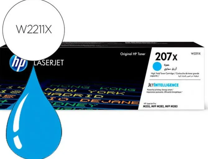 TONER HP 207X COLOR LASERJET PRO M282NW / M283FDN / M283FDW CIAN 2.450 PAGINAS