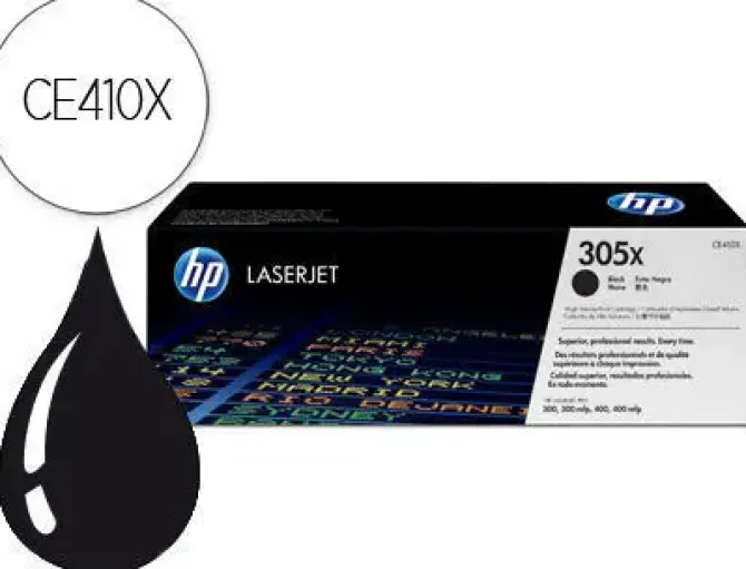 TONER HP 305X LASERJET PRO 300/ 400 CE410X NEGRO 4000 PAG