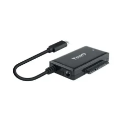 TOOQ ADAPTADOR USB 3.0 USB-C A SATA PARA DISCOS DUROS DE 2.5? Y 3.5? CON ALIMENTADOR - COLOR NEGRO