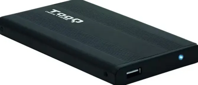 TOOQ CARCASA EXTERNA HDD/SDD 2.5 HASTA 9,5MM SATA USB 2.0 - COLOR NEGRO