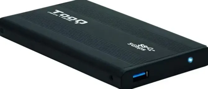 TOOQ CARCASA EXTERNA HDD/SDD 2.5 HASTA 9,5MM SATA USB 3.0 - COLOR NEGRO