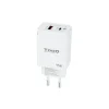 TOOQ CARGADOR DE PARED GAN USB-C/PD + USB-A/QC 45W - COLOR BLANCO