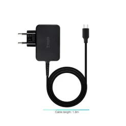 TOOQ CARGADOR DE PORTATIL GAN USB-C/PD 65W - CABLE DE 1.80M - COLOR NEGRO