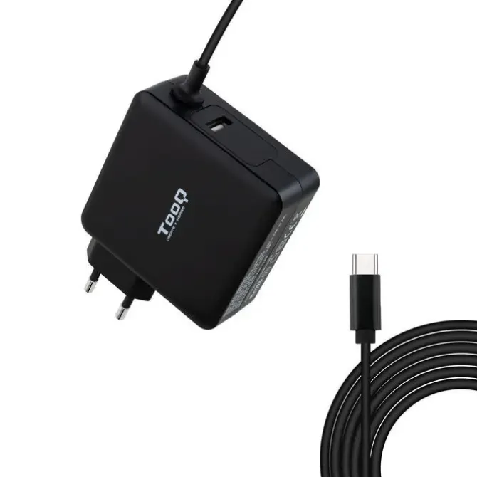 TOOQ CARGADOR UNIVERSAL PARA PORTATIL 90W USB-C - COMPATIBLE CON PD - CABLE DE 1.80M