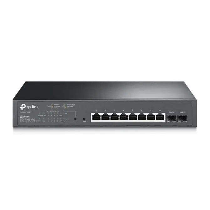 TP-LINK OMADA SWITCH SMART GIGABIT JETSTREAM - 8 PUERTOS POE+ - 2 RANURAS SFP - MONTAJE EN RACK