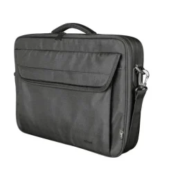 TRUST ATLANTA MALETIN PARA PORTATIL HASTA 15.6 - FABRICADO CON MATERIALES RECICLADOS - COMPARTIMENTO EXTERIOR - ACOLCHADO - COLOR NEGRO