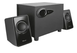 TRUST AVORA ALTAVOCES USB 2.1 18W - SUBWOOFER FABRICADO EN MADERA - CONTROL DE VOLUMEN Y BAJOS - ENTRADA JACK 3.5MM - COLOR NEGRO