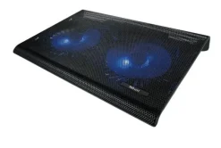 TRUST BASE DE REFRIGERACION PARA PORTATIL HASTA 17.3 USB - ILUMINACION LED AZUL - 2 VENTILADORES DE 125MM - 800 RPM - 360 X 280MM - CABLE DE 55CM - COLOR NEGRO