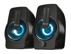 TRUST GEMI ALTAVOCES USB 2.0 12W - ILUMINACION RGB - CONTROL DE VOLUMEN - CABLE DE 1.40M - COLOR NEGRO